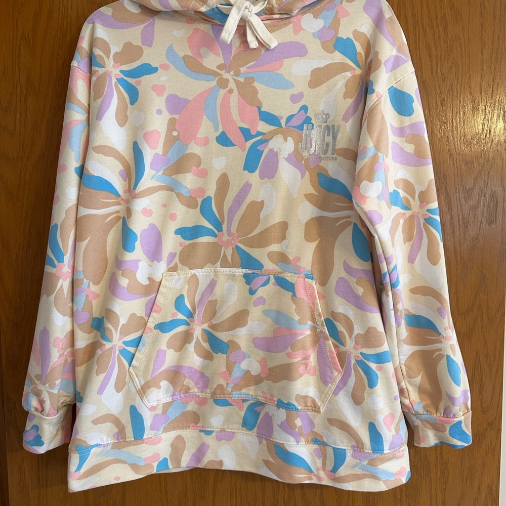 Juicy Couture Pink and Blue Long Sleeve Hoodie